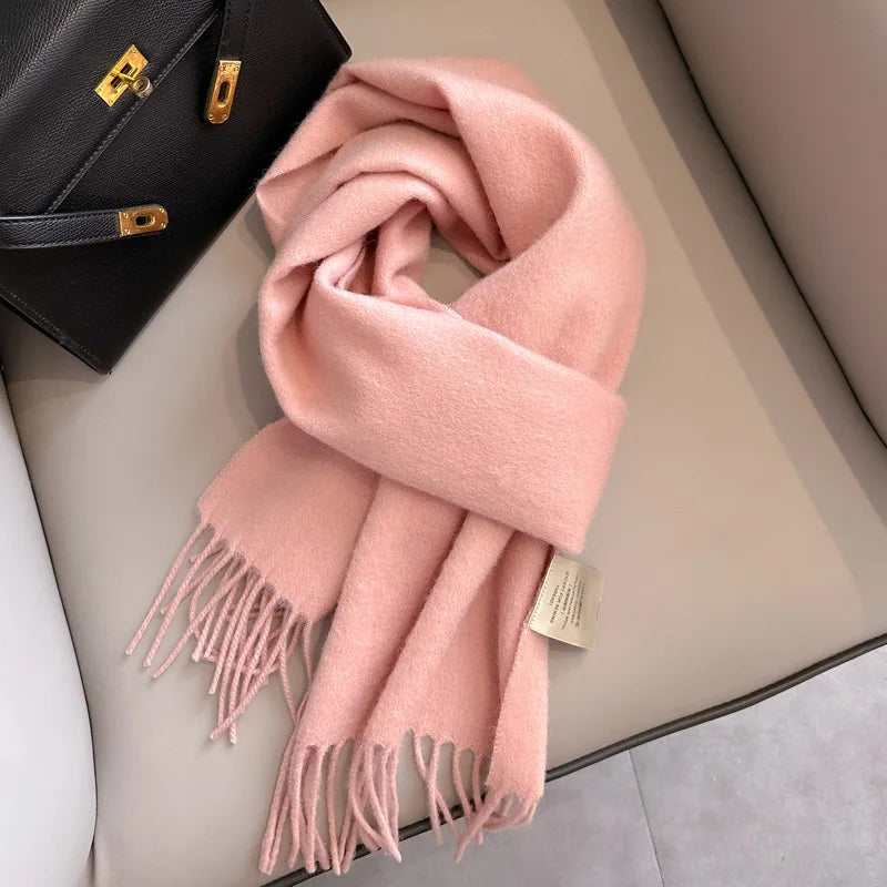 Winter Narrow Scarf 28 Color 100% Wool Scarf Hot Selling Solid Color Scarf Men's and Women's Universal Warm and Cold proof Scarf Quick Pick Grocers
