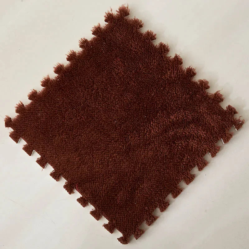 10Pcs 30*30CM Creative Plush Puzzle Foam Floor Mat Puzzle Carpet Warm Playmat Interlocking Exercise Tiles Fluffy Area Rugs Quick Pick Grocers