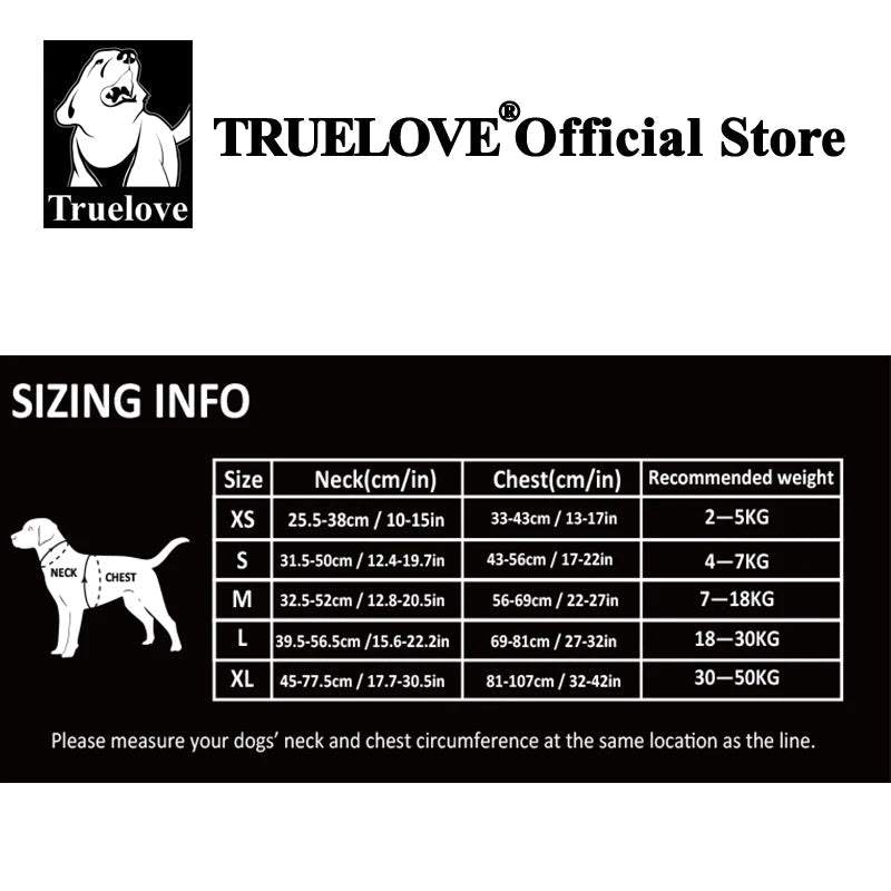 Truelove Pet harness Fashionable Nylon Durable Dog Harness Reflective Breathable Padded Training Vest Luxury Pet Accessories Quick Pick Grocers