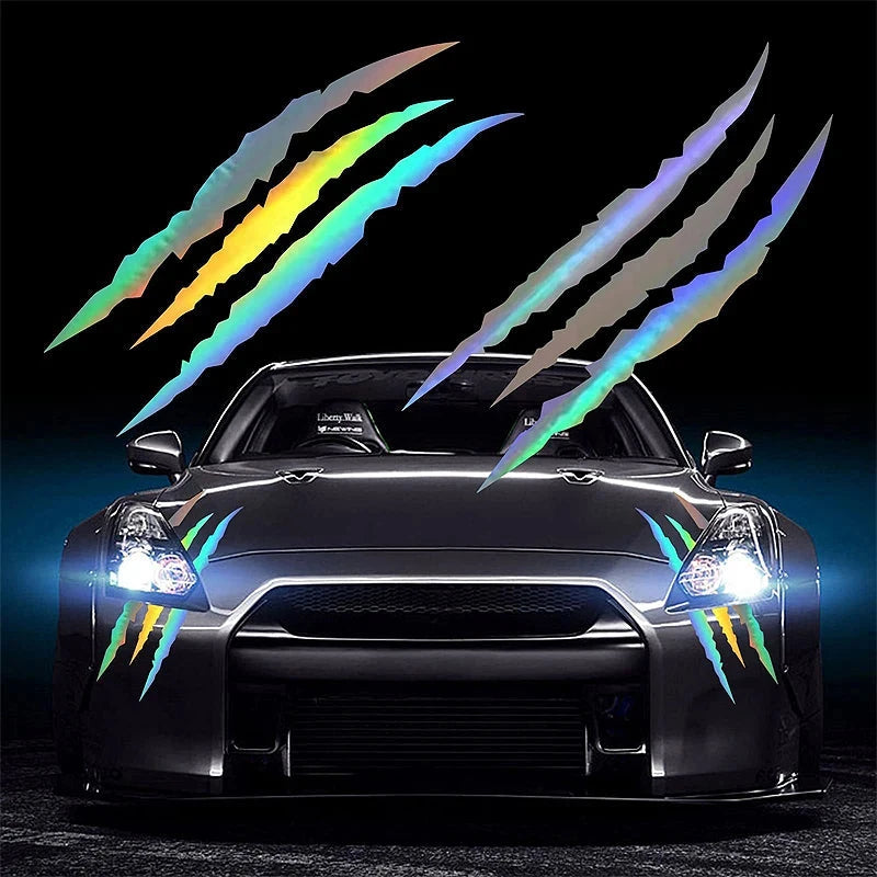Car Stickers Ghost Claw Car Hood Vinyl Sticker Creative Modification Reflective Stickers Devil Paw Scratches Car Decoration Econic Blanks
