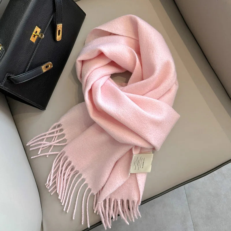 Winter Narrow Scarf 28 Color 100% Wool Scarf Hot Selling Solid Color Scarf Men's and Women's Universal Warm and Cold proof Scarf Quick Pick Grocers