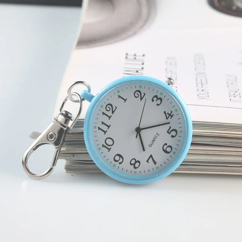New Tiny Cute Quartz Pocket Watch with Keyring Men Women Quartz Watch for Nurses Doctors Students Minimalist Watches Child Gift Quick Pick Grocers