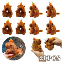 1-20PCS Plush Persimmon Wagging Tail Capybara Key Pendant Cute Plush Keychain Plush Doll Toy Schoolbag Pendant Gift Pendant Econic Blanks