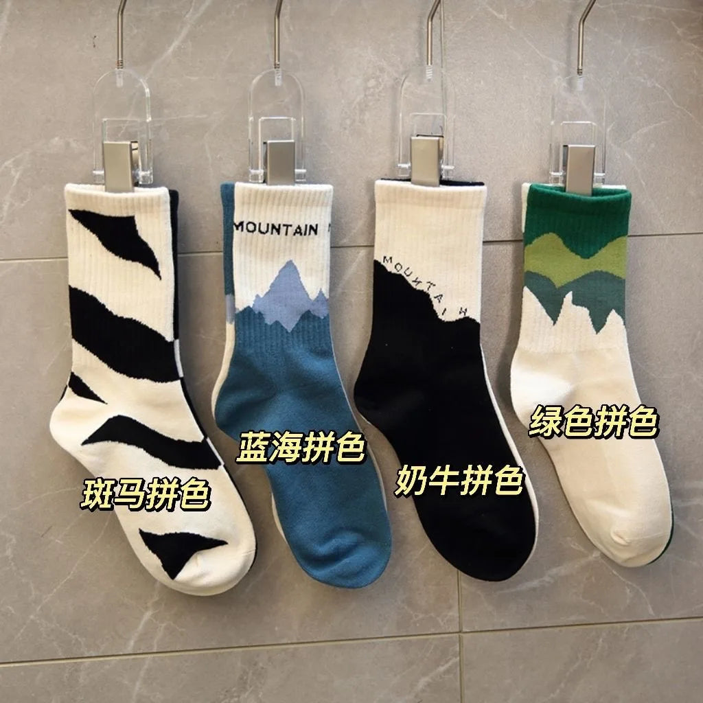 10/5/3MEN'S Mid-calf Socks Cotton Socks for All Seasons, Solid Colour and Versatile Econic Blanks