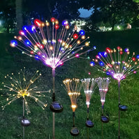 NEW 200LEDs Solar Fireworks Lights Outdoor Waterproof Solar Garden Lights 8 Lighting Modes With Remote Control Decorations Light Econic Blanks