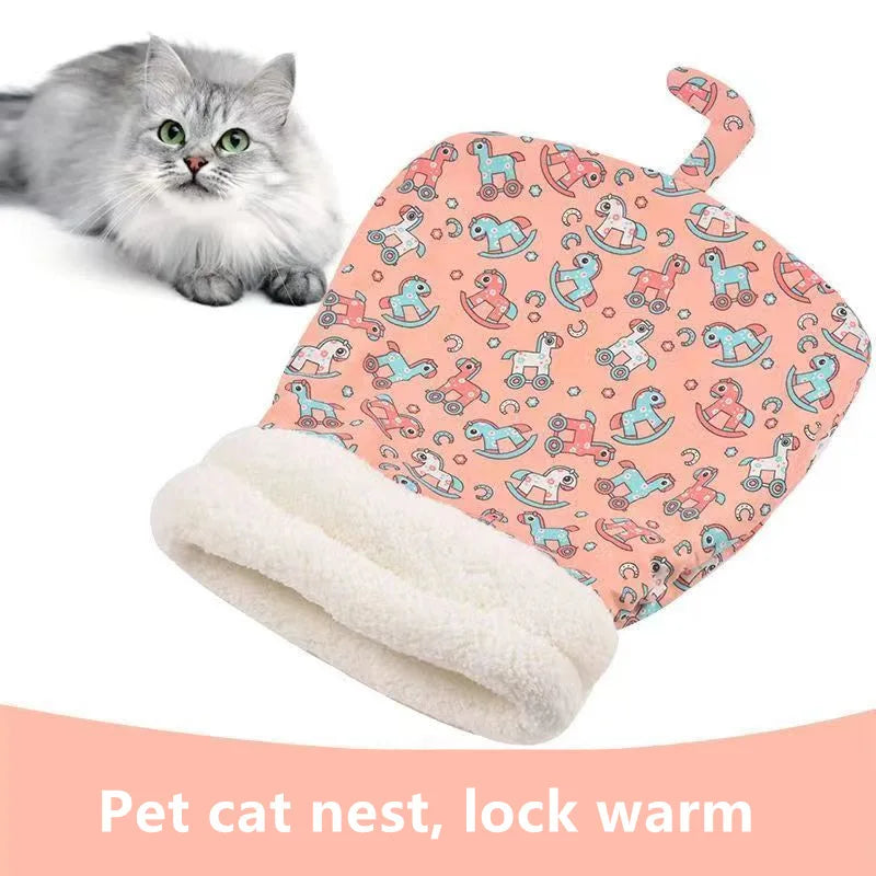Autumn and winter warm cat kennel, closed cat bed, cute cat sleeping bag, Christmas essential pet supplies Econic Blanks
