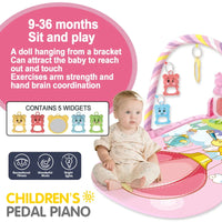 Baby Fitness Stand Music Play Gym Activity Toys Newborn Piano Crawling Blanket Pedal Game Pad Early Education 0-36 Months Gifts Purest Peak