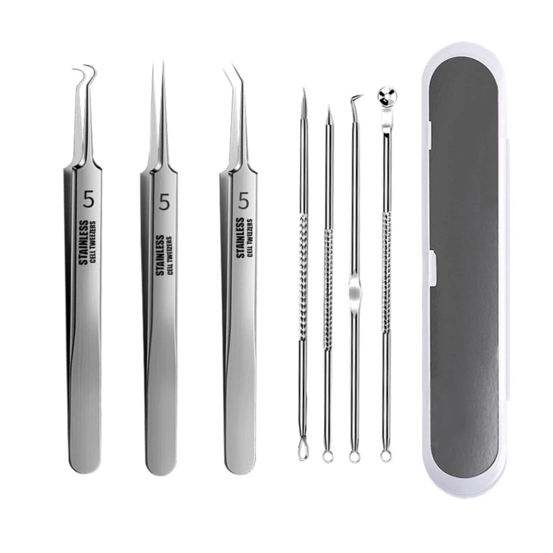 Acne Blackhead Removal Needles Stainless Steel Black Spot Blemish Pimple Removal Needle Deep Cleansing Tool Face Skin Care Kit Quick Pick Grocers