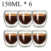 2-18PCS Double Wall High Borosilicate Glass Mug Heat Resistant Tea Milk Juice Coffee Water Cup Bar Drinkware Gift Creativity Set Quick Pick Grocers