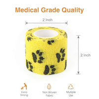 24 Rolls Elastic Bandage Self Adhesive Bandage Wrap Cohesive Tape Vet Wrap for Dog Cat Horse Pet Animals Ankle Sprains Quick Pick Grocers