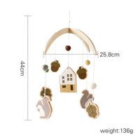 Baby Wooden Bed Bell Cartoon Rabbit Mobile Hanging Rattles Toy Hanger Crib Mobile Bed Bell Wood Toy Holder Arm Bracket Kid Gifts Purest Peak