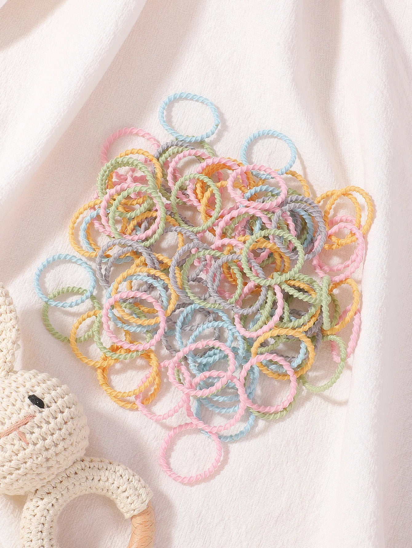 100pcs Toddler Kids Colorful Rubber Band Set 2cm High Elastic Thumb Rings That Don't Hurt Hair Baby Scrunchies Small Thread Purest Peak