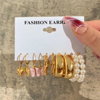 Modyle Gold Color Dangle Earrings Set Butterfly Acrylic Hollow Drop Earrings for Women Heart Hoop Earring Fashion Jewelry Gifts Econic Blanks