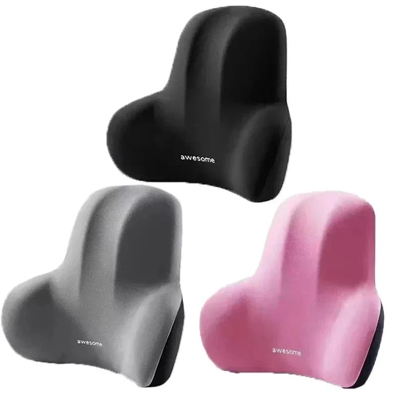 Memory Foam Lumbar Back Cushion for Car Office Gaming Chairs and Postpartum Waist Support Multi Functional Pain Relief Pillow Econic Blanks