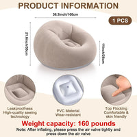 2pcs (1 sofa + 1 air pump) PVC inflatable sofa, suitable for camping, hiking and outdoor activities, Halloween/Christmas gifts Econic Blanks