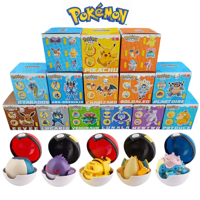 Pokemon Figures Toys Pocket Monsters Ball Model Pikachu Gengar Pokeball Dragonite Snorlax Pokeball Action Figures Toy Quick Pick Grocers