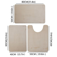 Three Piece Toilet, Bath Floor Mat, Shower Mat, Bath Absorbent Mat, Non Slip Carpet, Soft and Comfortable, Laundry Room. Quick Pick Grocers