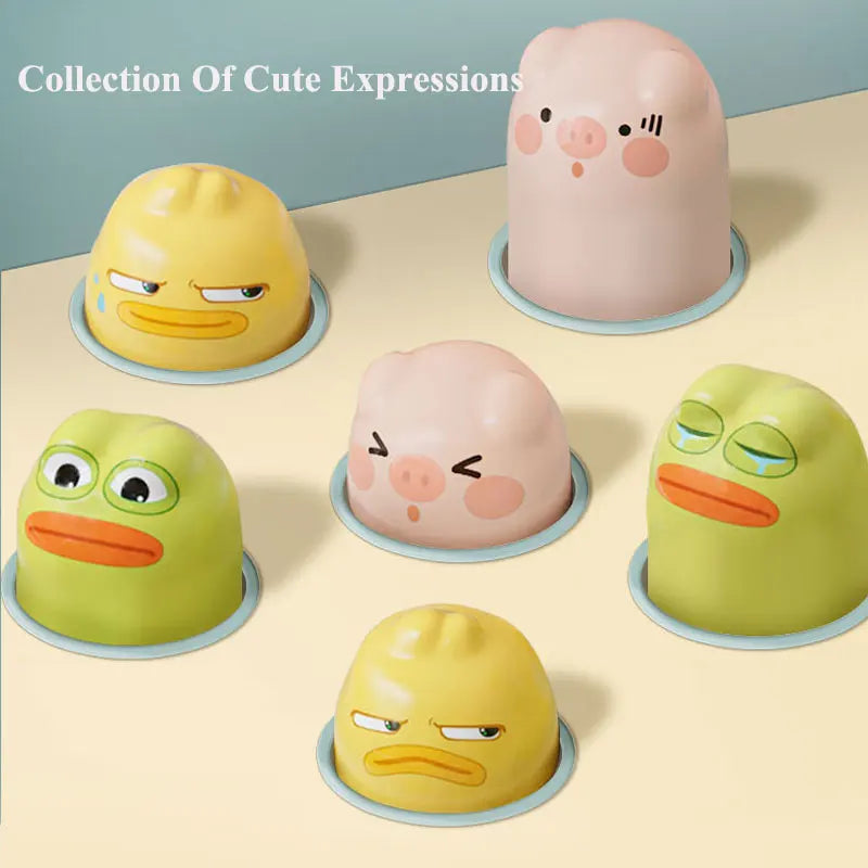 Duck/Frog/Pig Baby Toy Montessori Learning Game Educational Puzzle Gift for 12 24 Months Toddler Boy/Girl with Hammer Econic Blanks