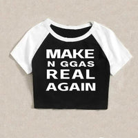 Gothic Hip Hop Sexy Women's Short Sleeve T-Shirt Harajuku Punk Letter Print Casual Crop Top Chic Y2K Retro Emo Girls Streetwear Quick Pick Grocers