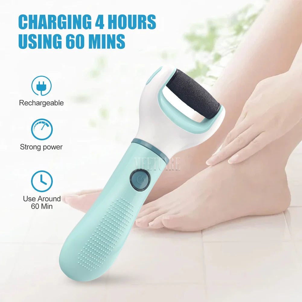 Electric Foot Grinder Dead Skin Remover Feet Scrubber Callus Pedicure Shaver Remove Dry Dead Cracked Safe Foot Care Repair Purest Peak