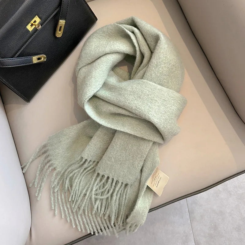 Winter Narrow Scarf 28 Color 100% Wool Scarf Hot Selling Solid Color Scarf Men's and Women's Universal Warm and Cold proof Scarf Quick Pick Grocers