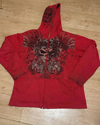 American Y2K New Fashion Trend Fleece Padded Zipper Hoodie Women Street Hip Hop Joker Loose Sweatshirt Couple Casual Punk Hoodie Econic Blanks