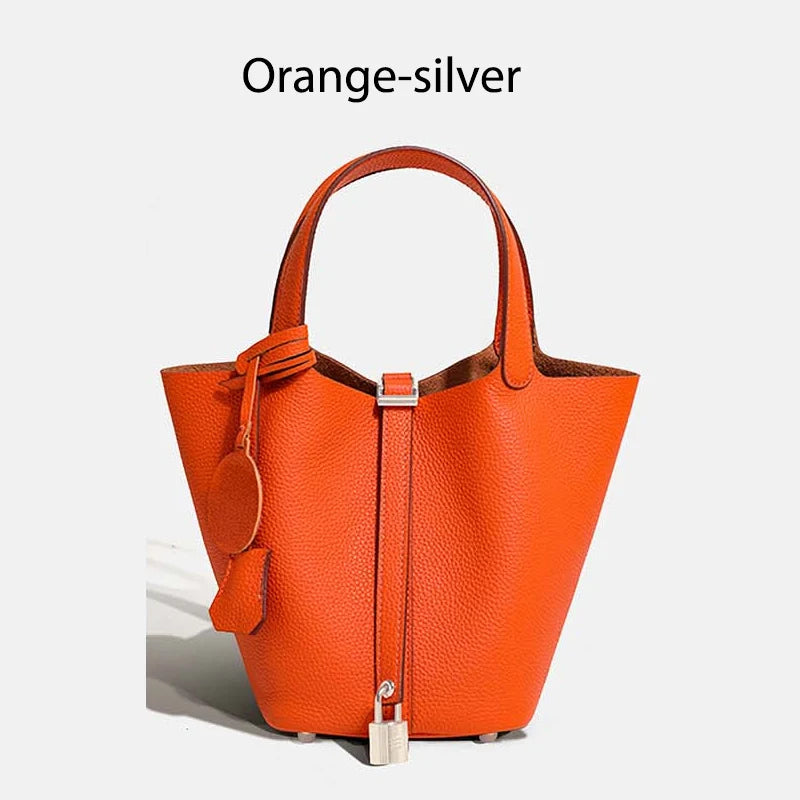 MENDY Women Bags Handbags Bucket Bag Real Leathe Fashion Tote Bag Genuine Leather Luxury Desginer Big Size Large Lady Hand Bags Quick Pick Grocers