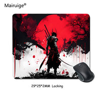 Samurai Warrior Mouse Pad Gamer Computer Accessories Keyboard Table Mat Black Mousepad Company Gaming Laptop Desk Accessory Pc Quick Pick Grocers