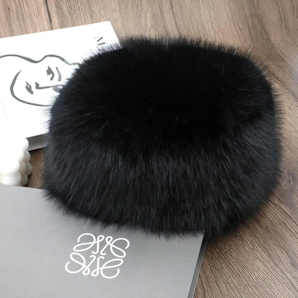 New Fluffy Fur Women's Winter Hat Winter Snow Ski Cap Female Faux Fur Thick Warm Windproof Hat Russian Hat Mink Fisherman's Hat Purest Peak