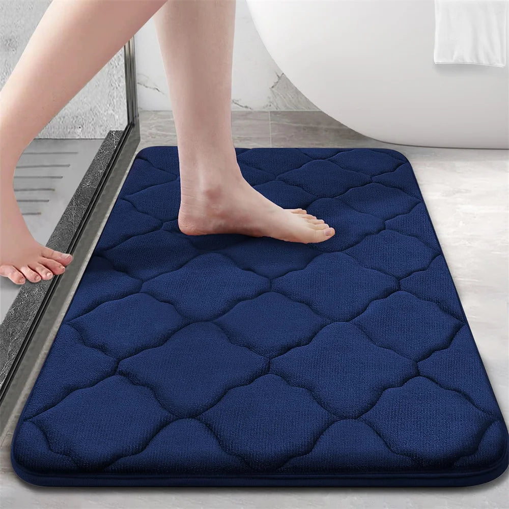 Homaxy Super Absorbent Bath Mat Memory Foam Carpet Non-Slip Toilet Bathroom Rug Soft Living Room Bedroom Shower Decor Foot Rug Quick Pick Grocers
