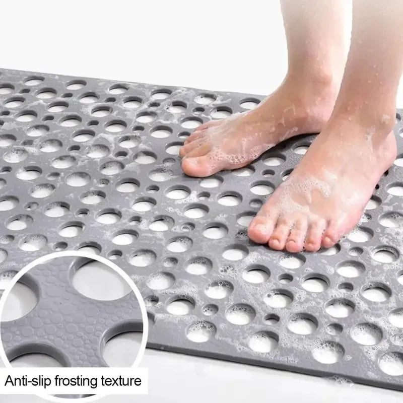 Bath Mat With Drain Holes Non Slip Bath Mat Easy Clean Bathtub Mat With Drain Holes And Suction Cups Bathroom Accessories Quick Pick Grocers