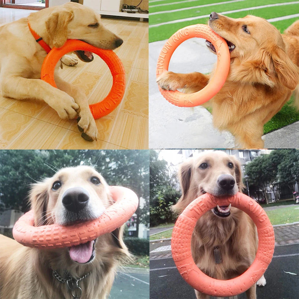 Dog Ring Toys Indestructible Chewing Flying Floating Training Tools Fetch for Small Medium Large Dogs Throwing Catching Flying Econic Blanks