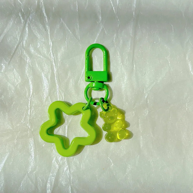 10pcs Metal Keyrings Buckle With Stars Bear Pendant Colored Keychain For Diy Jewelry Making Key Ring Accessories Wholesale Econic Blanks