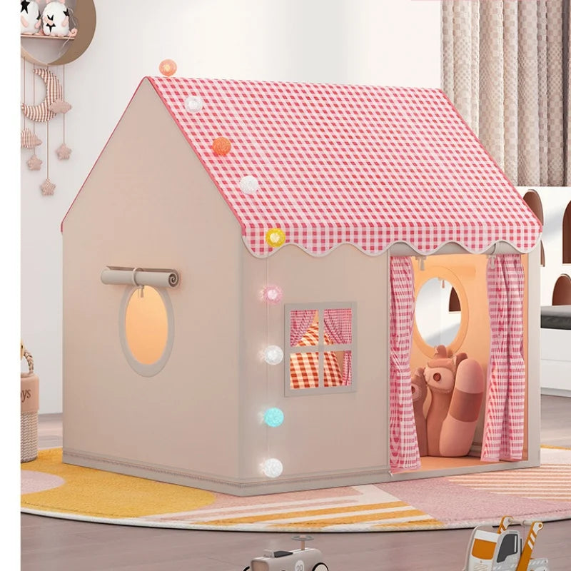 Kid Toys Tent Princess Castle Play House Cubby Children Small House Folding indoor Play tent Baby Tent Solid Frame No Light Ball Purest Peak