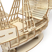 1PC 3D Sailboat Wooden Puzzle Assembly Model Puzzle DIY Wooden Crafts 3D Puzzle Gifts Desktop Decoration Quick Pick Grocers