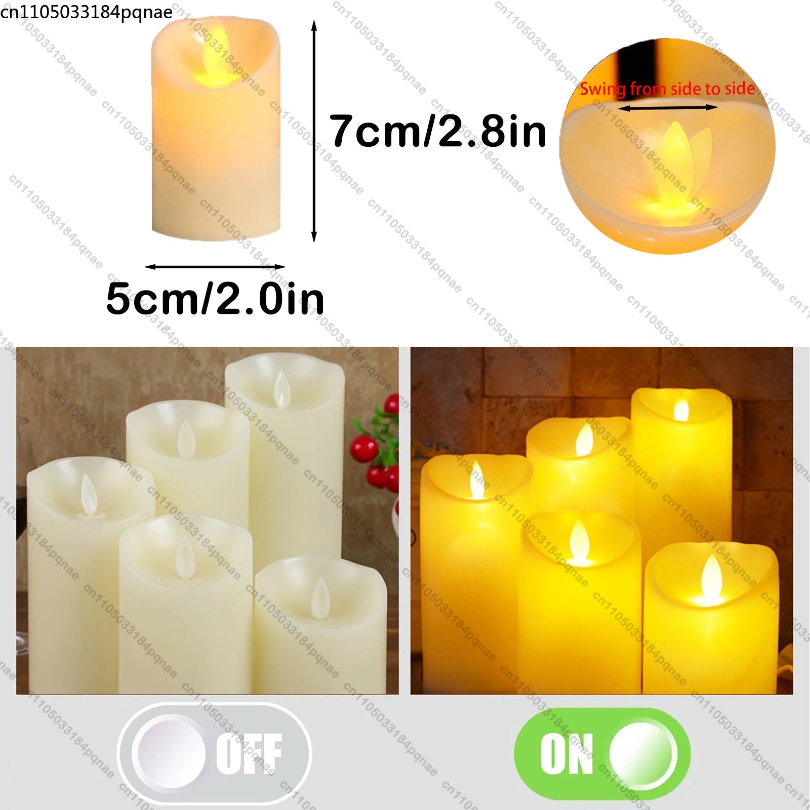 10-120pcs Flameless Fake Candle LED Flickering Candles Battery Operated LED Pillar Candles for Wedding Halloween Decor Party Econic Blanks