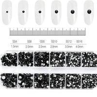 180pcs AB Flatback Glass Nail Art Rhinestones Multi-shape Mixed Diamond Gems Blue Purple Crystal Stones For DIY Nail Decoration Econic Blanks