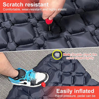Outdoor Camping Inflatable Mattress Sleeping Pad With Pillows Ultralight Air Mat Built In Inflator Pump Hiking Econic Blanks
