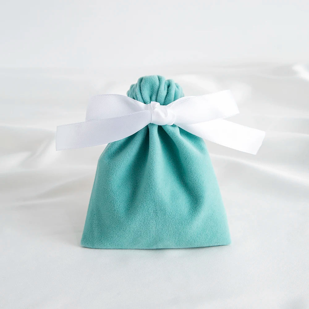 10pcs Green Jewelry Velvet Bag Ribbon Bowknot Pouches Gift Display Packing Storage Wedding Favors Travel Candy Drawstring Pocket Purest Peak