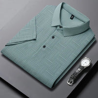 2024 Men's New Printed Business Casual Short sleeved POLO Shirt Fashion Short sleeved Comfortable and Breathable Top Quick Pick Grocers