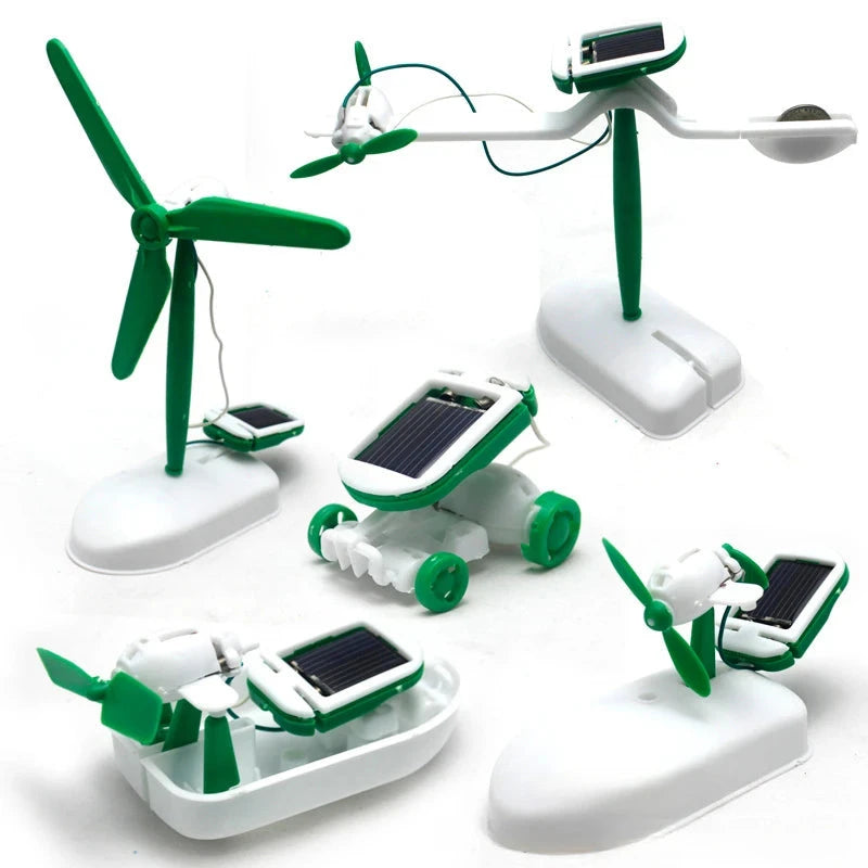 6-In-1 Solar-Power Robot Kit Assembling Ship Fan Windmill Car Toys Scientific Lab DIY Kids Educational Gadgets Econic Blanks