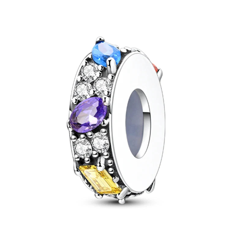 100% 925 Sterling Silver Rainbow Zircon Colorful Butterfly Dragon Shaped Silicone Stopper Charms Beads Fit DIY Bracelets Jewelry Econic Blanks