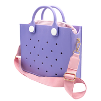 EVA Large Leather Shoulder Bag Handbag Tote Bag Storage for Women Casual Waterproof Beach Bag Hole Fit Charm Fashion Storage Bag Quick Pick Grocers