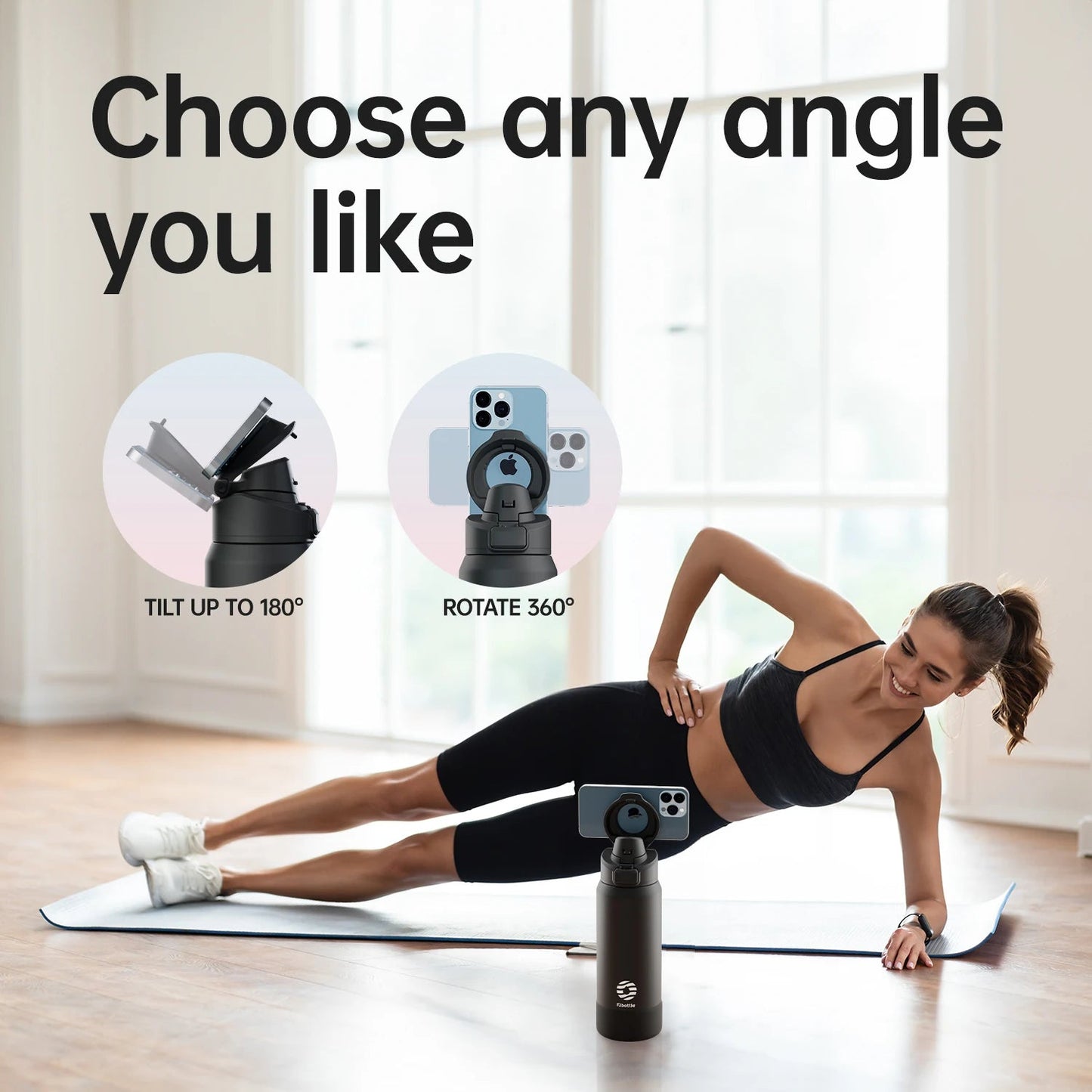 Fjbottle Magnetic Thermos Stainless Steel Sports Water Bottle with Magnetic Phone Holder Bouncing cover Insulation Cup Quick Pick Grocers