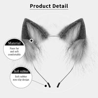 Handmade Faux Fur Animal Ears Headband Furry Cat Fox Ear Hairhoop Headwear Costume Accessory for Cosplay Masquerade Quick Pick Grocers