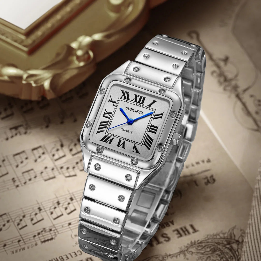 Square Women Watches Ladies Quartz Watch Female Wristwatch Stainless Steel Bamboo Strap Casual Lady Clock Watch Relogio Feminino Quick Pick Grocers