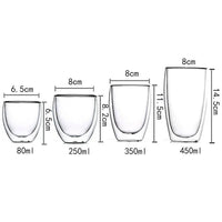 2-18PCS Double Wall High Borosilicate Glass Mug Heat Resistant Tea Milk Juice Coffee Water Cup Bar Drinkware Gift Creativity Set Quick Pick Grocers