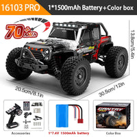 16103PRO 2.4GHz 70KM/H Professional RC Car: Brushless Motor, 1:16 Scale 4WD High-Speed Off-road Climbing Vehicle Wtith LED Light Econic Blanks