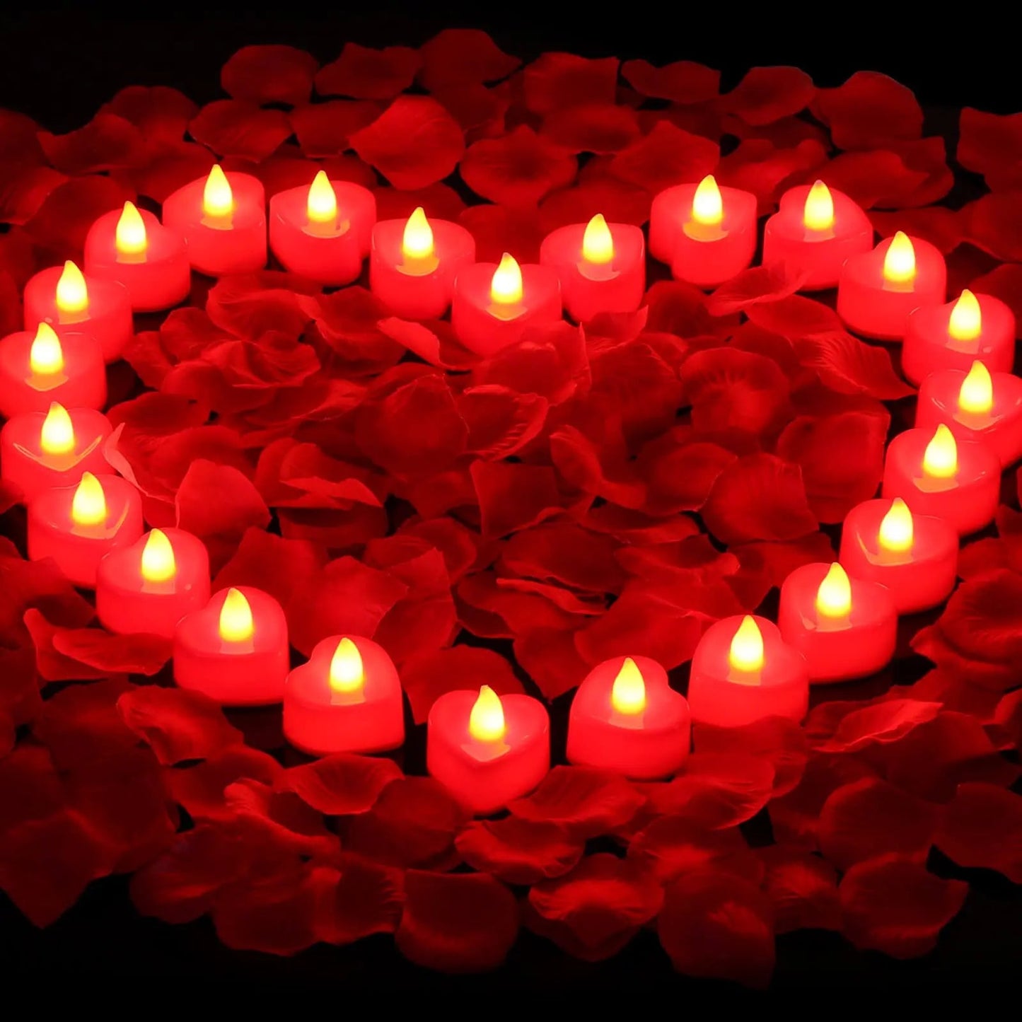 24PCS LED Candle Tea Lights Battery Operated Red Shells Romantic Decoration Flameless  Wedding Party Use Econic Blanks