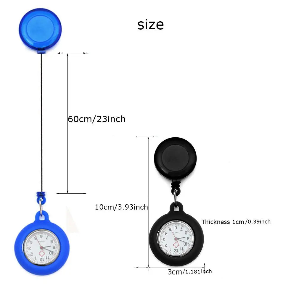 1PC New Retractable Nurse Watch Clip-on Fob Watch Doctor Medical Hanging Brooch Pin Quartz Clock Doctor Nurse Gifts Quick Pick Grocers